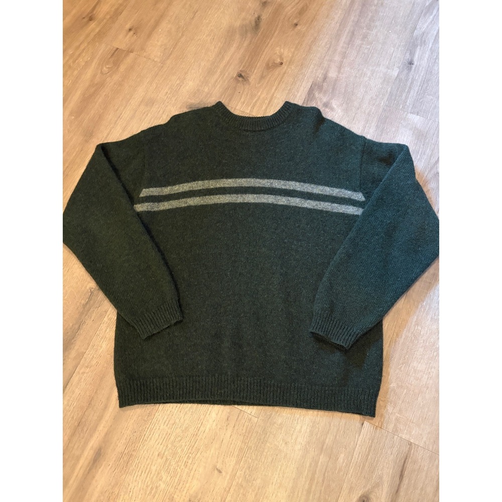 Vtg Y2K Abercrombie Fitch Men Sweater M Green Shetland Wool Cabincore Preppy 90s
